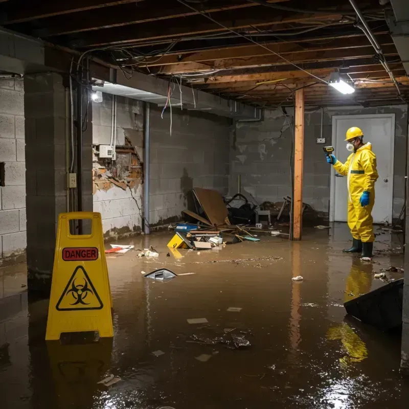 Flooded Basement Electrical Hazard in Scott County, IA Property